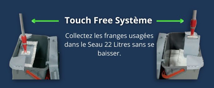 Le manche ergonomique et le touch free système rendent le lavage des sols plus facile...